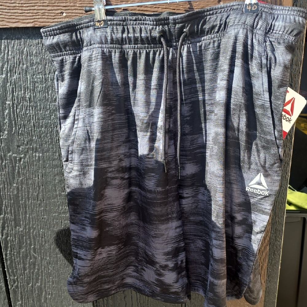 Reebok Men’s Black & Gray Athletic Shorts